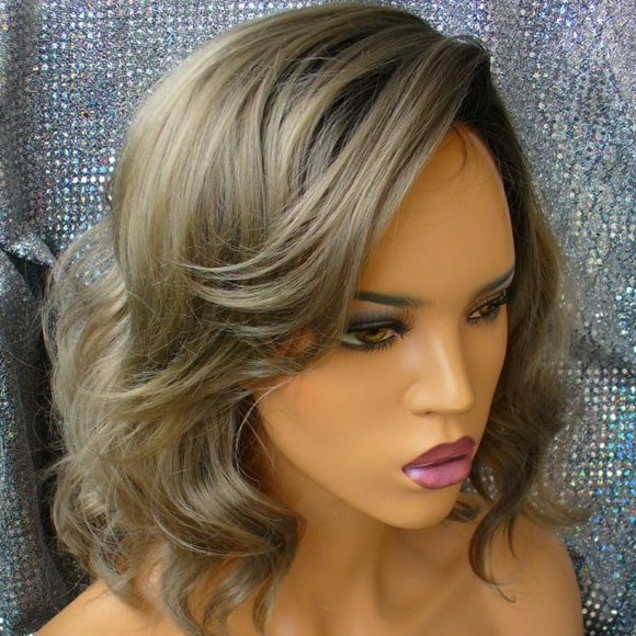 Lace front big waves bb hairs beautiful colors synthetic heat ok